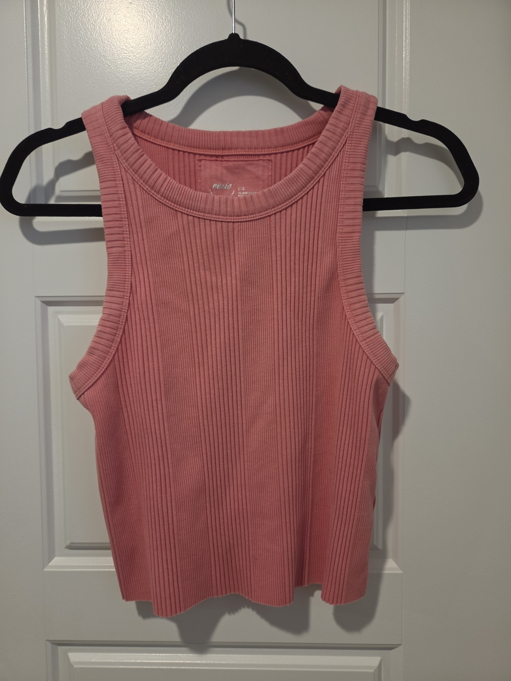 aerie Ribbed Coral-Pink Tank Top